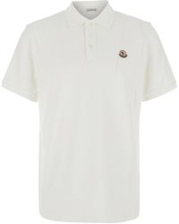 Moncler - Polo Shirt With Logo Patch On The Front - Lyst