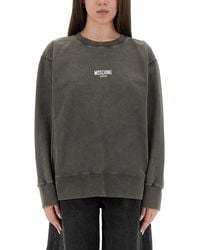 Moschino - Moschino Logo Cotton Sweatshirt - Lyst