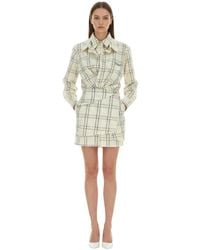 The Attico - Checks Shirt Collar Mini Dress - Lyst