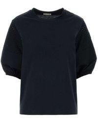 Moncler - Solid Crew Neck T-Shirt - Lyst