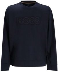 BOSS - Solid Crew Neck Sweatshirt - Lyst