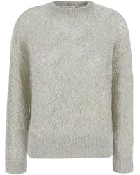 Brunello Cucinelli - Embellished Crew Neck Sweater - Lyst