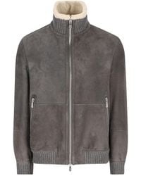 Brunello Cucinelli - Shearling Leather Jacket - Lyst