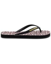 DSquared² - Stylish Animal Print Logo Sandals - Lyst