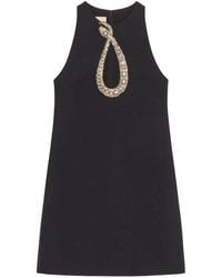 Valentino - Embellished Round Neck Mini Dress - Lyst