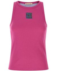 Marni - Logo Patch Tank Top Tops Fuchsia - Lyst
