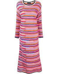 DSquared² - Stripes Round Neck Maxi Dress - Lyst