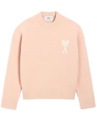 Ami Paris - Alpaca And Wool Sweater With Logo - Lyst