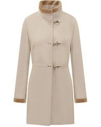 Fay - Solid Band Collar Trench Coat - Lyst