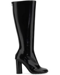 Bottega Veneta - Leather Raffia Atomic Boots - Lyst