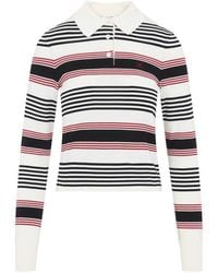 Celine - Striped Polo Sweater - Lyst