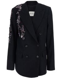 Dries Van Noten - Embellished Peaked Lapel Blazer - Lyst