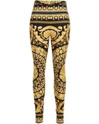 Versace - Leggings With Iconic Baroque Print - Lyst