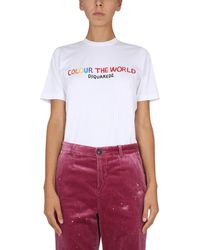 DSquared² - Graphic Crew Neck T-Shirt - Lyst