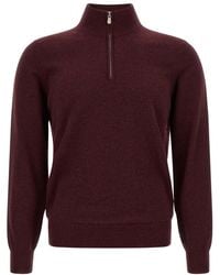 Brunello Cucinelli - Solid Mock Collar Sweater - Lyst
