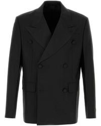 Prada - Black Mohair Blend Blazer - Lyst