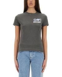 Moschino - Dark Logo Crew Neck T-Shirt - Lyst