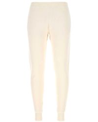 Prada - Ivory Stretch Cashmere Blend Joggers - Lyst