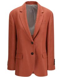 Brunello Cucinelli - Single-Breasted Linen Blazer - Lyst