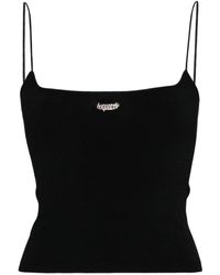 DSquared² - Logo-Plaque Knitted Crop Top - Lyst