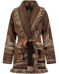 Alanui - Jacquard Shawl Neck Cardigan - Lyst
