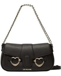 Love Moschino - Heart Clamp Medium Shoulder Bag - Lyst