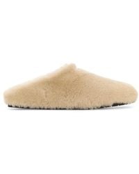 Prada - Sand Shearling Slippers - Lyst
