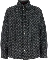 Gucci - Embrodiered Denim Reversible Shirt - Lyst