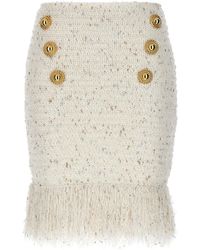Balmain - Textured Midi Skirt - Lyst