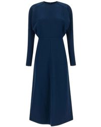Victoria Beckham - Crew Neck Midi Dress - Lyst