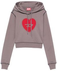 DIESEL - Heart Cotton Hoodie - Lyst