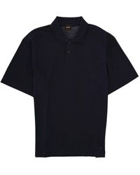 BOSS - Dark Solid Shirt Collar Polo - Lyst