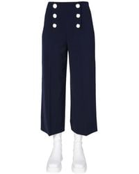 Moschino - Straight Flat Front Pants - Lyst