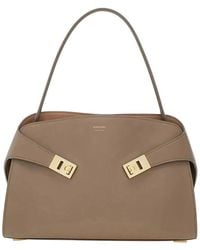 Ferragamo - Taupe Hug Medium Shoulder Bag - Lyst