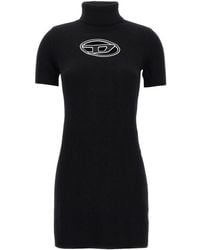 DIESEL - Logo Turtle Neck Mini Dress - Lyst