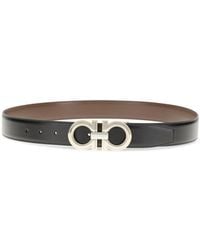 Ferragamo - Gancini Solid Reversible Belt - Lyst