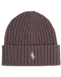 Sporty & Rich - Logo Ribbed Beanie - Lyst