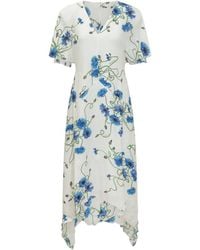 Stella McCartney - Floral V Neck Midi Dress - Lyst