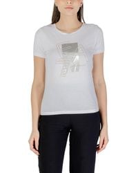 EA7 - Logo Round Neck T-Shirt - Lyst