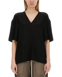 Rick Owens - V-Neck T-Shirt - Lyst