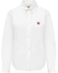KENZO - Regular Embroidered Logo Shirt - Lyst