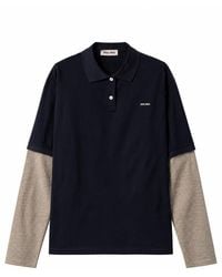 Miu Miu - Stripes Shirt Collar T-Shirt - Lyst