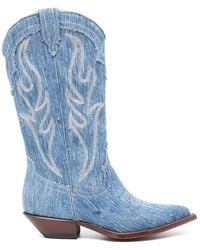 Sonora Boots - Light Light Denim Texan Boots - Lyst