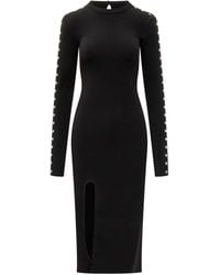 Stella McCartney - Embellished Crew Neck Midi Dress - Lyst