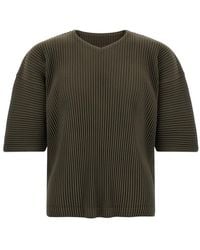 Issey Miyake - V-Neck T-Shirt - Lyst