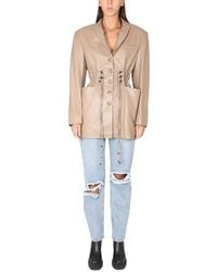 The Mannei - Solid Peaked Lapel Mini Dress - Lyst