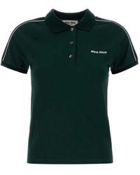 Miu Miu - Bottle Cotton Polo Shirt - Lyst