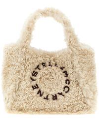 Stella McCartney - Shearling Logo Large Tote - Lyst