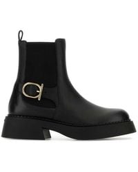 Ferragamo - Solid Slip On Boots - Lyst