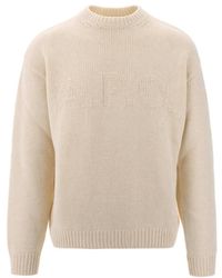 A.P.C. - Off Knitted Sweater - Lyst